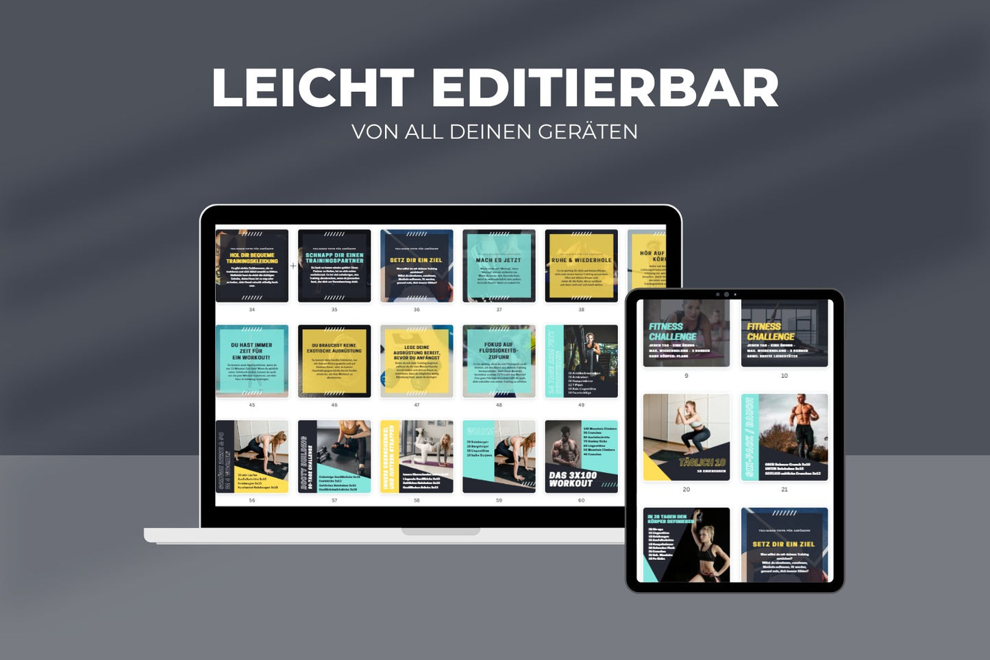 200 Home Workout Vorlagen für Social Media