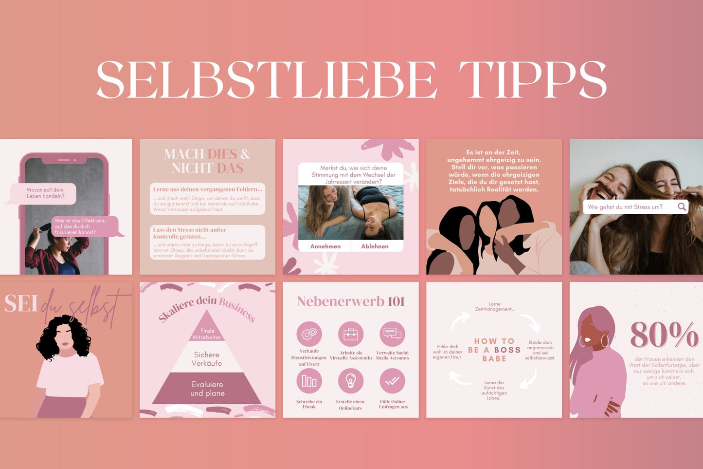 200 Powerfrauen Vorlagen für Social Media (Bundle 1)