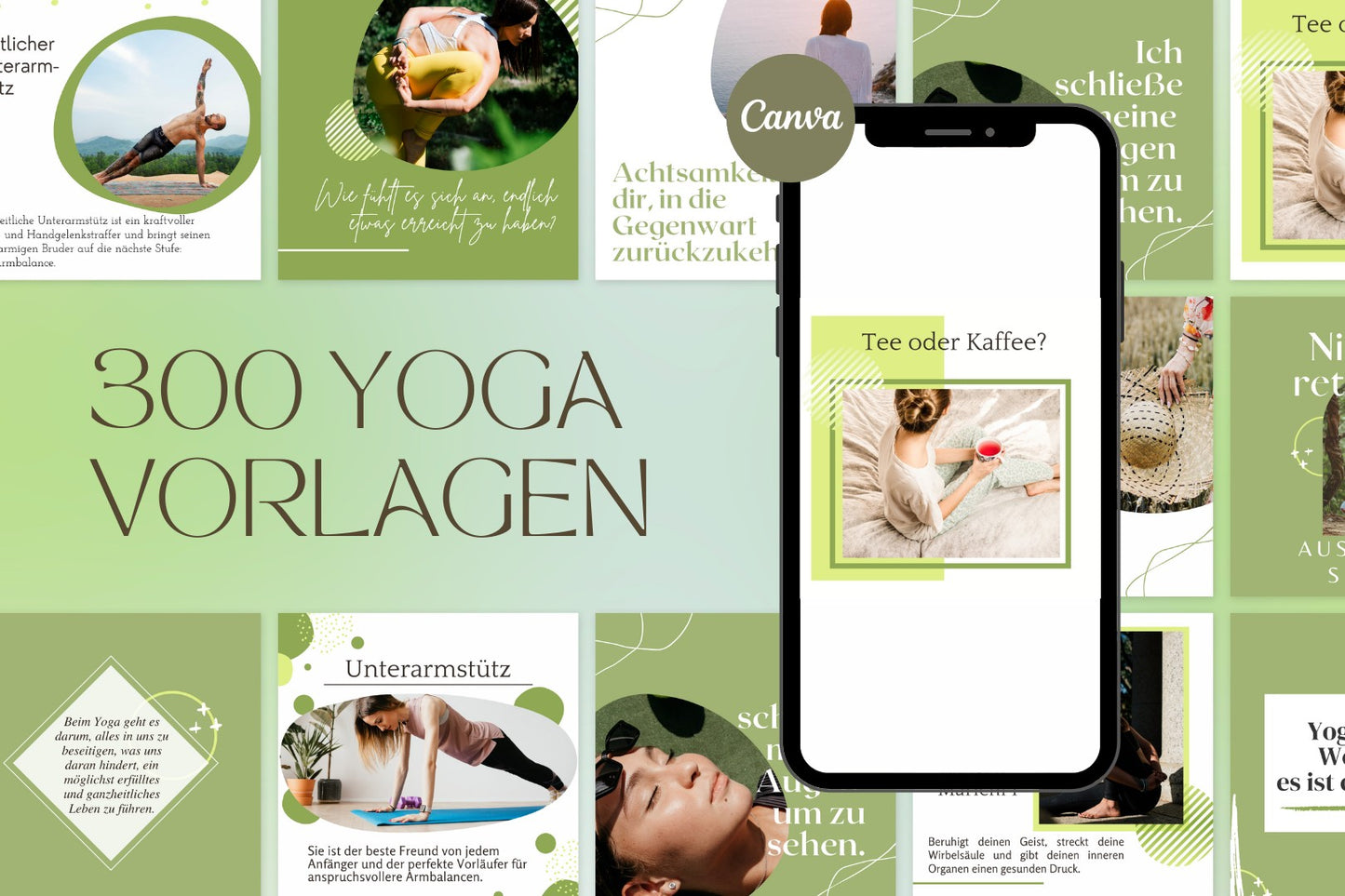 300 Yoga Vorlagen für Social Media