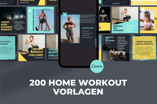 200 Home Workout Vorlagen für Social Media