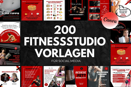 200 Fitnessstudio Vorlagen für Social Media