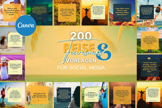 200 Reise- & Tourismus Vorlagen für Social Media