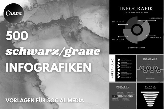 500 Social Media Infografiken | schwarz/grau