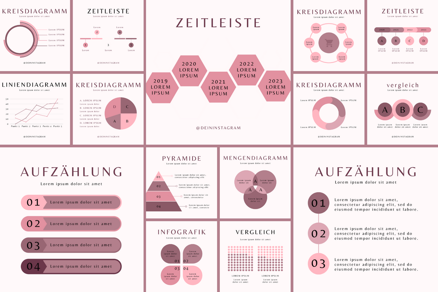 500 Social Media Infografiken | rosé